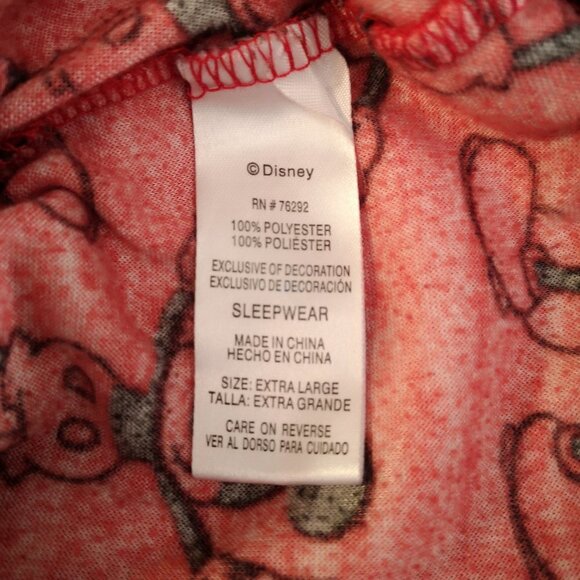 Disney Mickey Mouse Ladies Size XL Red with Black 2 Piece Fleece PJ's - Picture 12 of 13